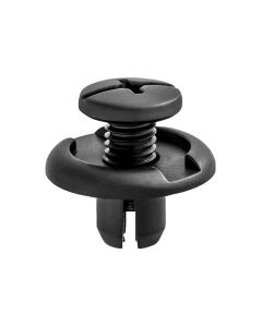 AUVECO 17379 Push/Screw-Type with Open End Fender Splash Shield Retainer, 20 mm Dia Head x 8 mm Hole, Nylon, Black