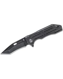 KER1302BW image(2) - Kershaw Lifter Assisted Open Frame Lock American Tanto with Recurve Blade EDC Folding Pocket Knife with BlackWash Finish - BlackWash