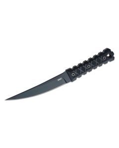 CRK2927 image(0) - CRKT (Columbia River Knife) HZ6 SK-5 Powder Coat Plain Blade Fixed Blade Knife with Sheath G10 Handle - Black
