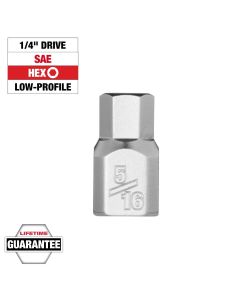MLW45-34-1126 image(0) - Milwaukee Tool 1/4 Inch Drive 5/16 Inch Low-Profile Hex Bit Socket