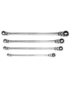 KTIXDRF7 image(0) - K Tool International Wrench Set 4 Piece Double Box Reversible Ratcheting SAE Universal Spline 90 Tooth