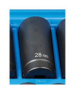 Grey Pneumatic 1/2" Drive x 28mm Deep - 12 Point Socket