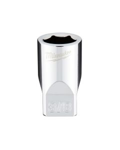 MLW45-34-9007 image(3) - Milwaukee Tool 1/4" Drive 3/8" SAE 6-Point Socket with FOUR FLAT Sides, Vanadium Steel, Chrome