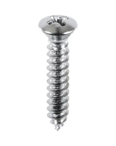 AVCAP2730 image(0) - AUVECO AP2730 Phillips Oval Head A/AB Point Tapping Screw, #10 Screw x 1 in L x #8 Head, Chrome