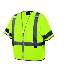 SRWV1023960U-2XL image(0) - Pioneer Mesh Short Sleeve Safety Vest  - Color:  Hi-Vis Yellow/Green  - Size: 2XL