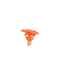 AUVECO 18877 Double Head Type 3 Weatherstrip Retainer, (5 x 15 mm Dia Bottom) Head x 10 mm L Stem, Nylon, Orange