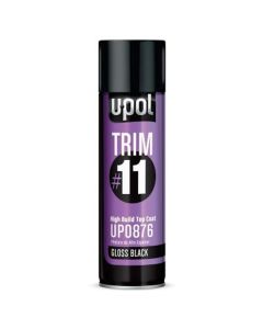 U Pol Products Trim #11 UP0877 High Build Top Coat, 450 mL Aerosol Can, Matte Black, 48.4 sq-ft/Unit Coverage