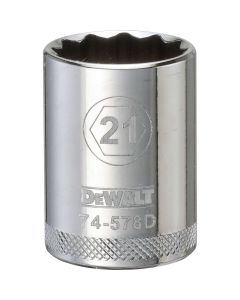 DEWALT 12 Point 1/2" Drive Socket 21Mm