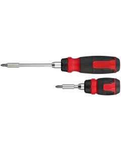 MLW48-22-2906 image(0) - Milwaukee Tool 2pc 14-in-1 Ratcheting Multi-Bit Screwdriver and 8-in-1 Compact Multi-Bit Screwdriver