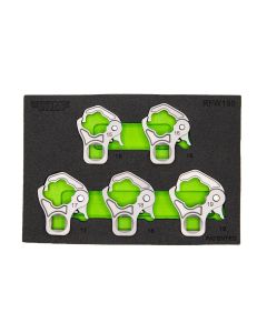 VIMRFW150 image(0) - VIM Tools 5 Piece 3/8 Inch Drive Ratcheting Flare Nut Set (15, 16, 17, 18, 19 mm)