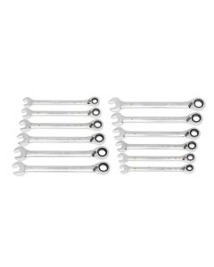 KDT86628 image(1) - GearWrench 12 Piece 90-Tooth 12 Point Metric Reversible Ratcheting Wrench Set with Wrench Roll