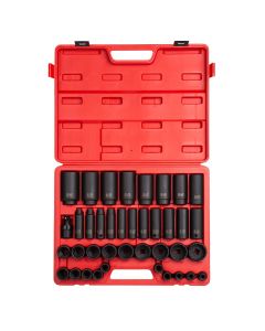 SUN2698 image(0) - SUNEX 39PC 1/2"DR 12 POINT SAE MASTER IMPACT SOCKET SET