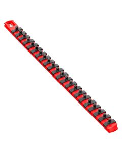 ERN8400 image(2) - Ernst Mfg. 18&rdquo; Socket Organizer and 22 Twist Lock Clips - Red - 1/4&rdquo;