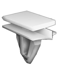 AUVECO 20607 Rocker Panel Molding Clip, (12 x 20 mm Top x 12 x 24 mm Bottom) Head x 14 mm L Stem, Nylon, White
