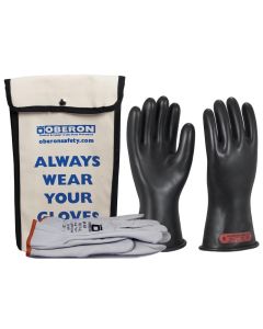 Oberon Glove Kit - Rubber Electrical - Class 0 - Length: 11" -  Rolled Cuff - Size: Regular - 8