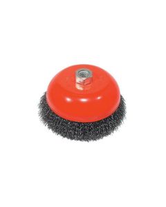 AES1835 image(0) - AES Industries 1835 Wire Cup Brush with Spindle, 5 in, 5/8-11, Carbon Steel, Brass-Coated