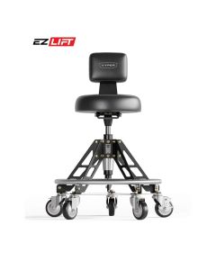 VYPESM-B-B-EZ image(0) - Vyper Industrial 400 lb Capacity Elevated Steel Max Ez-Lift Shop Chair - Black/Black