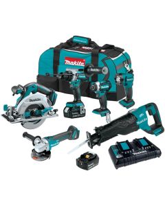 MAKXT616PT image(0) - Makita 18V LXT&reg; Lithium-Ion Brushless Cordless 6-Pc. Combo Kit (5.0Ah)