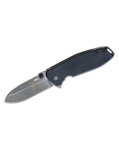CRK2495K image(0) - CRKT (Columbia River Knife) Squid XM D2 Stonewash Plain Blade Assisted Folding Knife with Frame Lock G10 Handle - Black