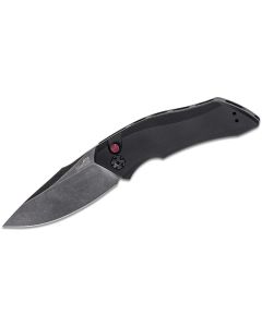 KER7100BW image(0) - Kershaw Launch 1 Automatic Push-Button Lock Drop Point Blade EDC Folding Knife - Black - $1000 Min Vendor Direct Auto Knives Only. Cannot Ship to CA, CT, DE, MN. Contact Sales Rep.