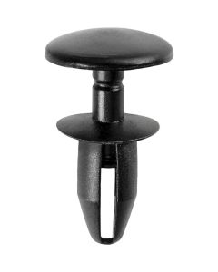 AUVECO 16816 Push-Type with Closed End Retainer, 14 mm Dia Head x 14 mm L Stem x 6 mm Hole, Nylon, Black