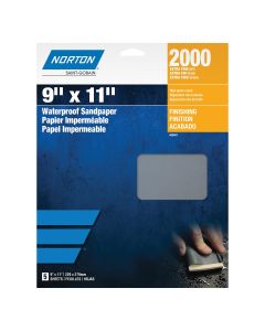 Norton Black Ice 00493 T401 Series Sanding Sheet, 9 in W x 11 in L, 1200 Grit, Ultra Fine Grade