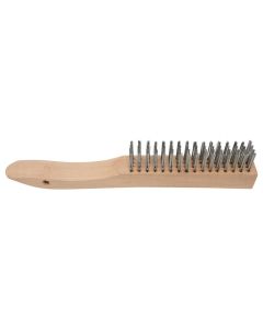 AES4416 image(0) - AES Industries 4416 Shoe Handle Wire Brush, 10-1/2 in L x 1 in W, Steel Bristles, Wood Handle