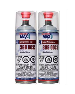 SMX3680033 image(1) - SprayMax 3680033 2K Epoxy Primer, 13.3 oz Aerosol Can, Matte Gray, 1.2 to 2.4 sq-ft/gal Coverage