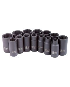 SUN3328 image(1) - SUNEX 14-Piece 3/8 in. Drive Metric Mid-Dep