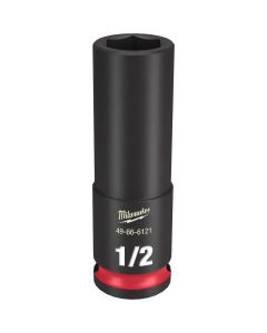 MLW49-66-6121 image(1) - Milwaukee Tool SHOCKWAVE Impact Duty  3/8"Drive 1/2" Deep 6 Point Socket
