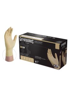 AMXILHD48100 image(1) - Gloveworks XL HD P/F Textured Latex Gloves (100 Gloves/Box)