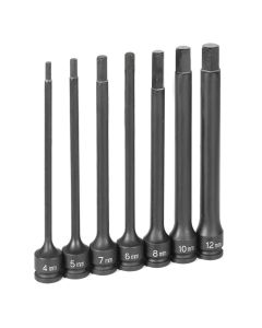 GRE1267MH image(1) - Grey Pneumatic 3/8" Dr. 7 Piece  6" Length  Metric Hex Driver Set