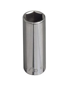 KLE65715 image(0) - Klein Tools 11/16-Inch Deep 6 Point Socket, 3/8-Inch Drive