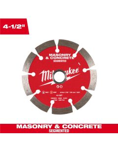 Milwaukee Tool 4 1/2 inch Segmented Masonry and Concrete Diamond Blade