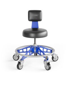 VYPRSM-B-BL-ACM image(0) - Vyper Industrial 400 lb Capacity Robust Steel Max Acme Rod Shop Chair - Black/Blue