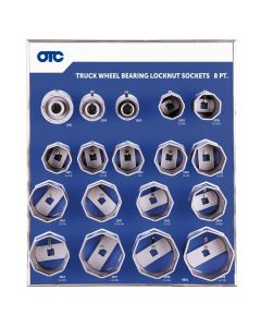 OTC9851A image(0) - OTC 8-pt Wheel Bearing Locknut Sockets with Tool Board