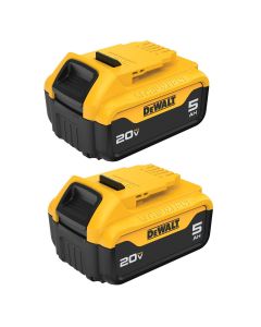 DWTDCB205-2 image(0) - DeWalt 20V Max Premium XR 5.0 Battery - 2 Pack
