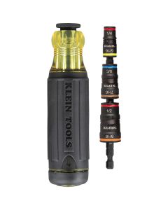 Klein Tools 14-in-1 HVAC Adjustable-Length Impact Screwdriver with Flip Socket
