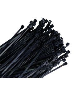 K Tool International 5-PACK Cable Zip Tie 11 in. Black 100/bag 50 lb. Tensile