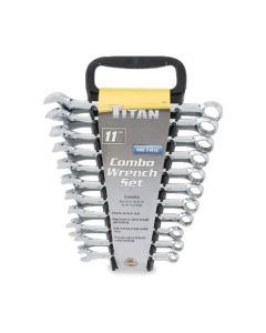 Titan 11 pc. 12 pt. Full Polish Metric Combination Wrench Set
