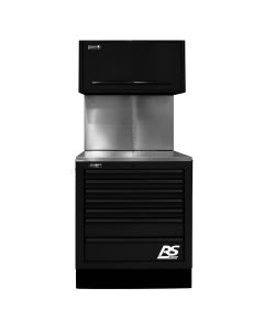 Homak Manufacturing CTS Set 36 in. with Solid Back Splash, Black