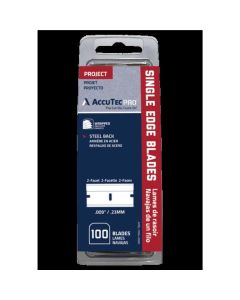 ASRAPBL-7064 image(0) - AccuTec Pro AccuTec Pro Single Edge Blade .009 1074 Steel Back 100SHL BL/CLM, CLM=CT, (50CT/CA)