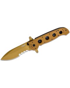 CRKM21-14DSFG image(0) - CRKT (Columbia River Knife) M21-14DSFG 1.4116 Titanium Nitride Veff Serrations Folding Knife with Liner Lock G10 Handle - Desert Tan