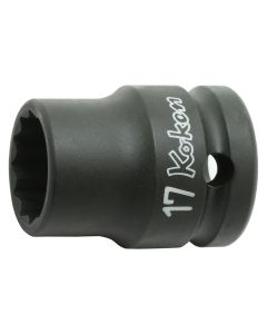 KKN14406M-12 image(0) - Ko-ken USA 14406M-12 1/2 Sq. Dr. Socket 12mm 12 point Length 38mm Thin walled