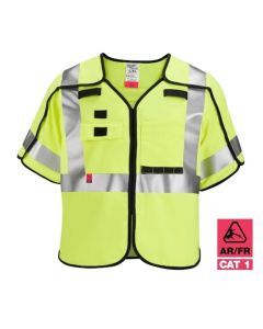 MLW48-73-5331 image(1) - Milwaukee Tool AR/FR Cat. 1 Class 3 Breakaway High Visibility Yellow Safety Vest - S/M (ANSI/CSA)