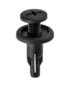 AVC17057 image(0) - AUVECO 17057 Push-Type Screw-Type with Closed End Retainer, 18 mm Dia Head x 21 mm L Stem x 8 mm Hole, Nylon, Black