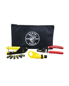 KLEVDV026211 image(0) - Klein Tools Coax Cable Installation Kit with Zipper Pouch
