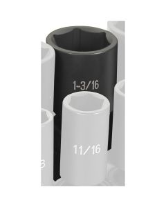 Grey Pneumatic 1/2" Drive x 1-3/16" Deep Universal Socket 6 Point - Black