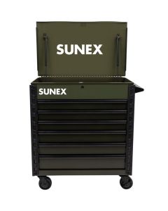 SUN8056FDAG image(0) - SUNEX TOOLS 34-inch 6 DRAWER PREMIUM SERVICE CART &hyphen; ARMY GREEN