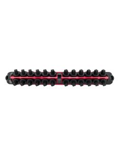 Astro Pneumatic 3/8 inch Drive V12 Locking Magnetic Socket Organizer for 24 Sockets plus Ratchet - Red
